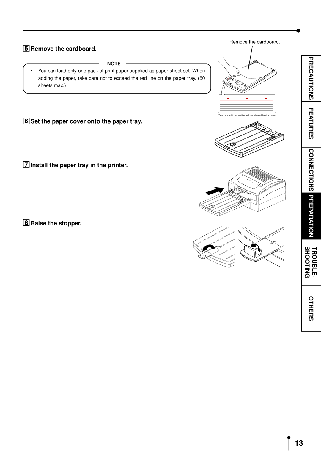 Mitsubishi Electronics CP3020DE operation manual Remove the cardboard 