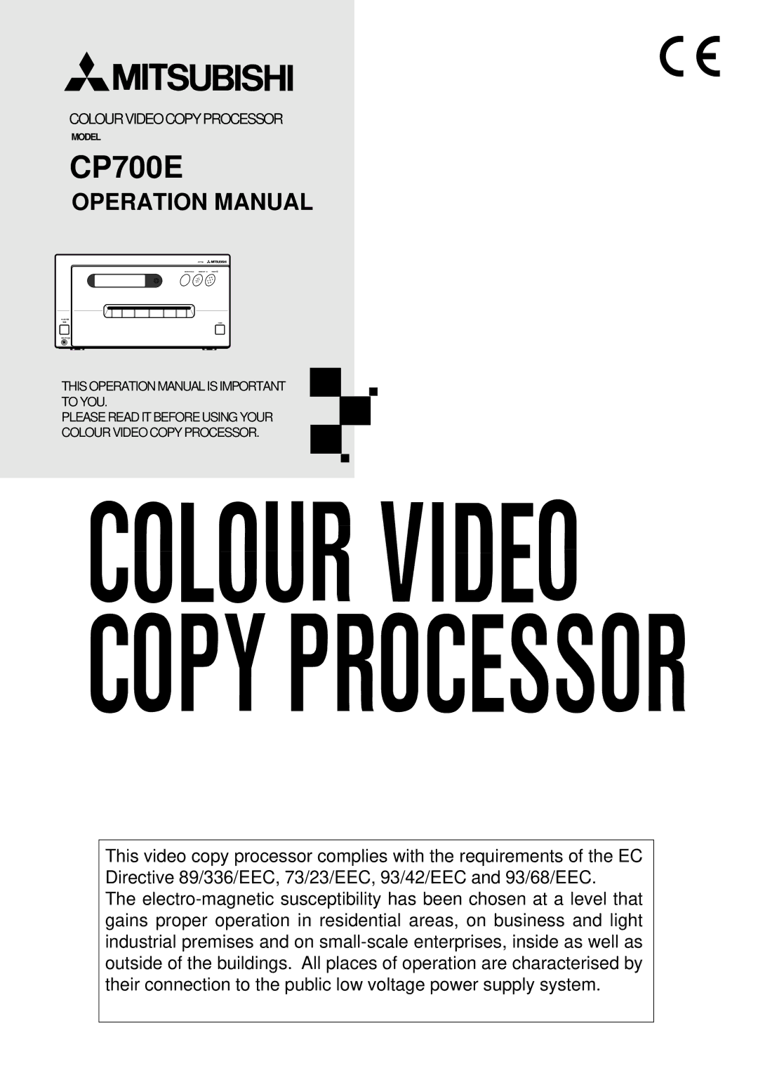 Mitsubishi Electronics CP700E operation manual 