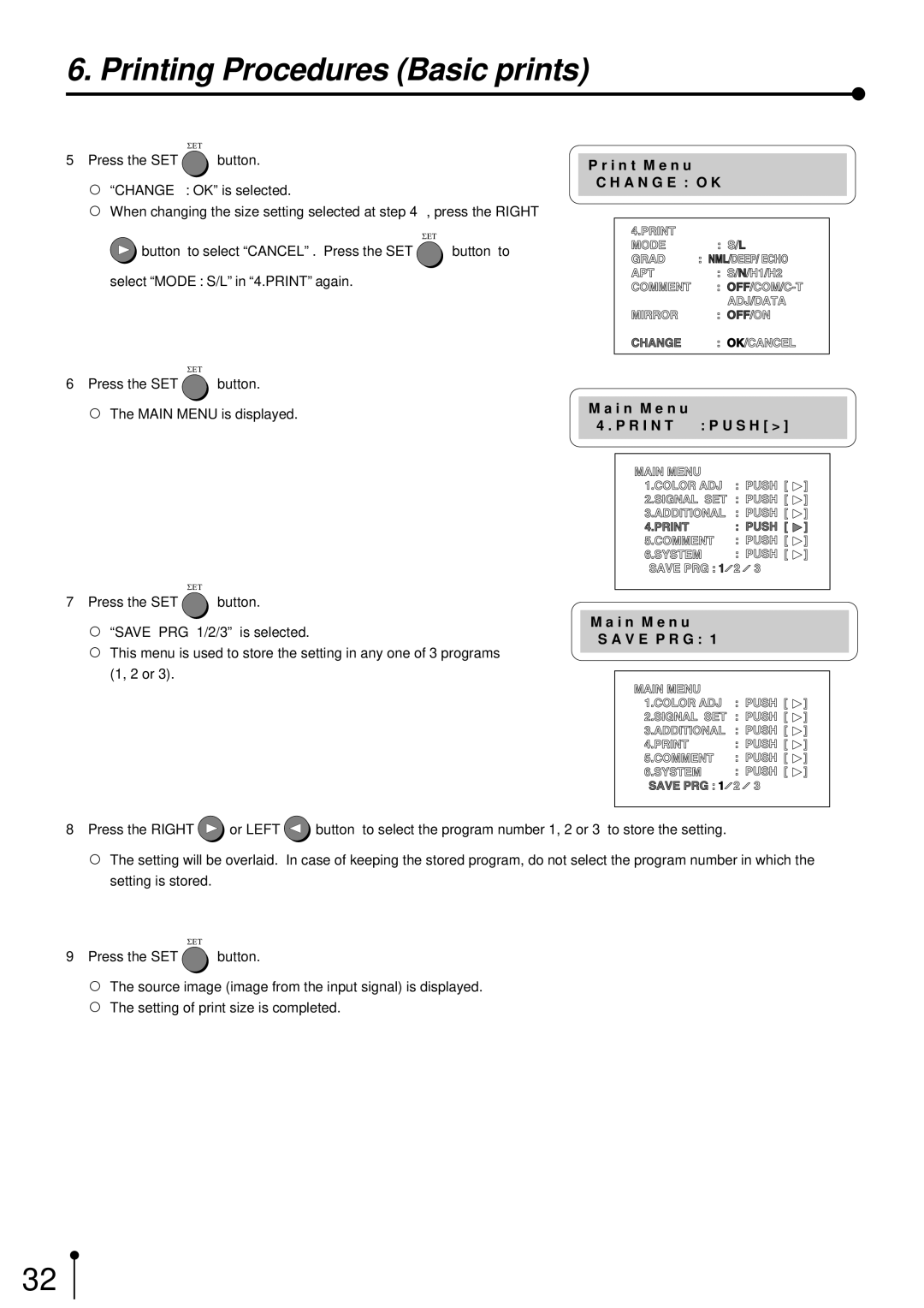 Mitsubishi Electronics CP700E operation manual Save PRG 