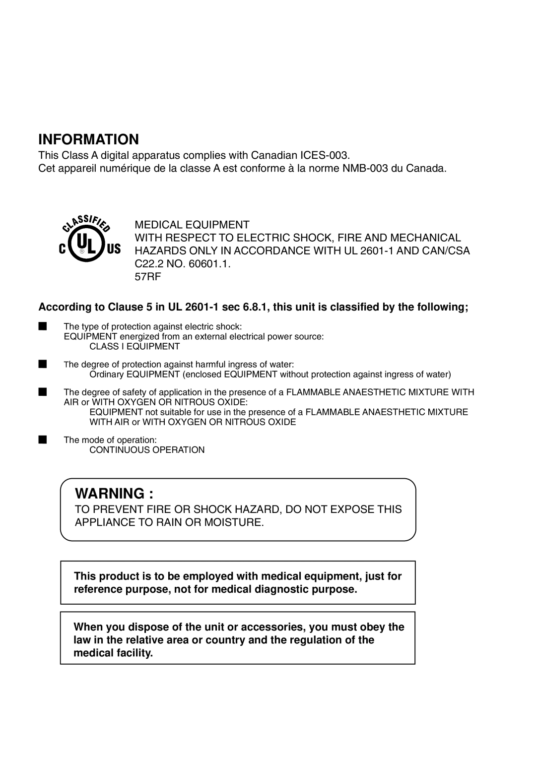 Mitsubishi Electronics CP900DW operation manual Information 