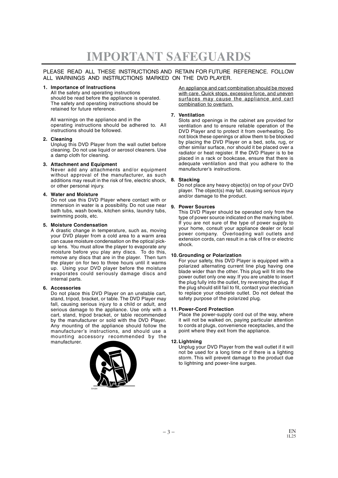 Mitsubishi Electronics DD-6050 manual Important Safeguards, Importance of Instructions 