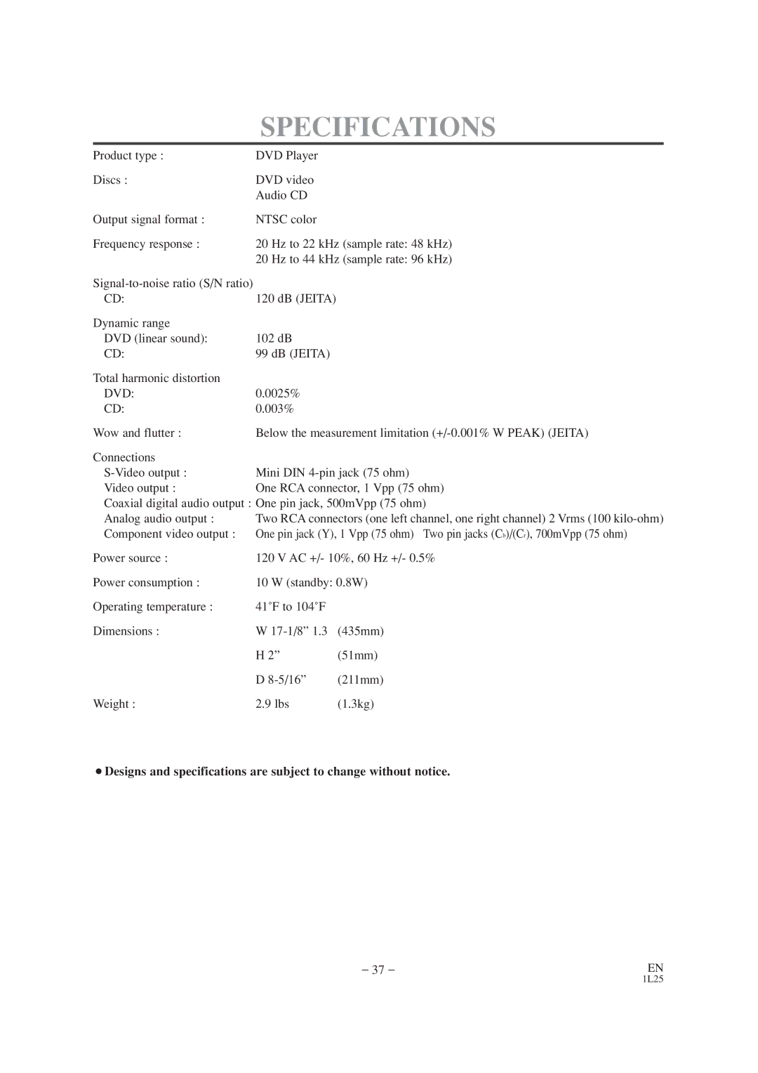 Mitsubishi Electronics DD-6050 manual Specifications 