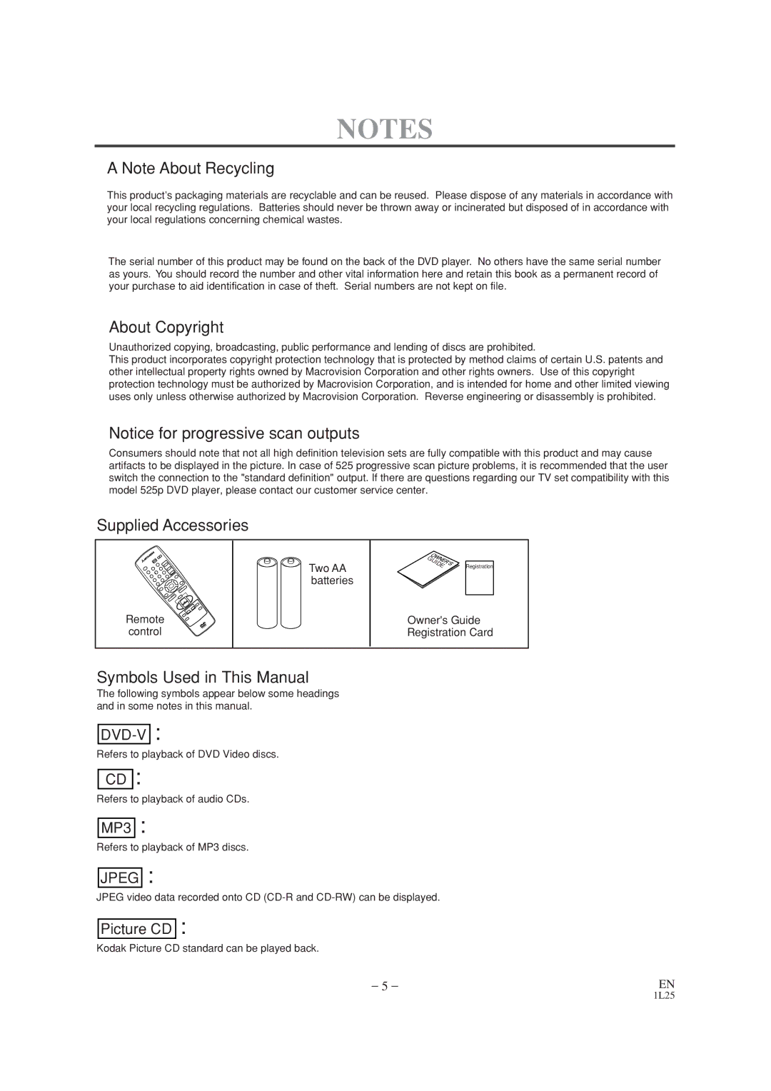 Mitsubishi Electronics DD-6050 manual Supplied Accessories 