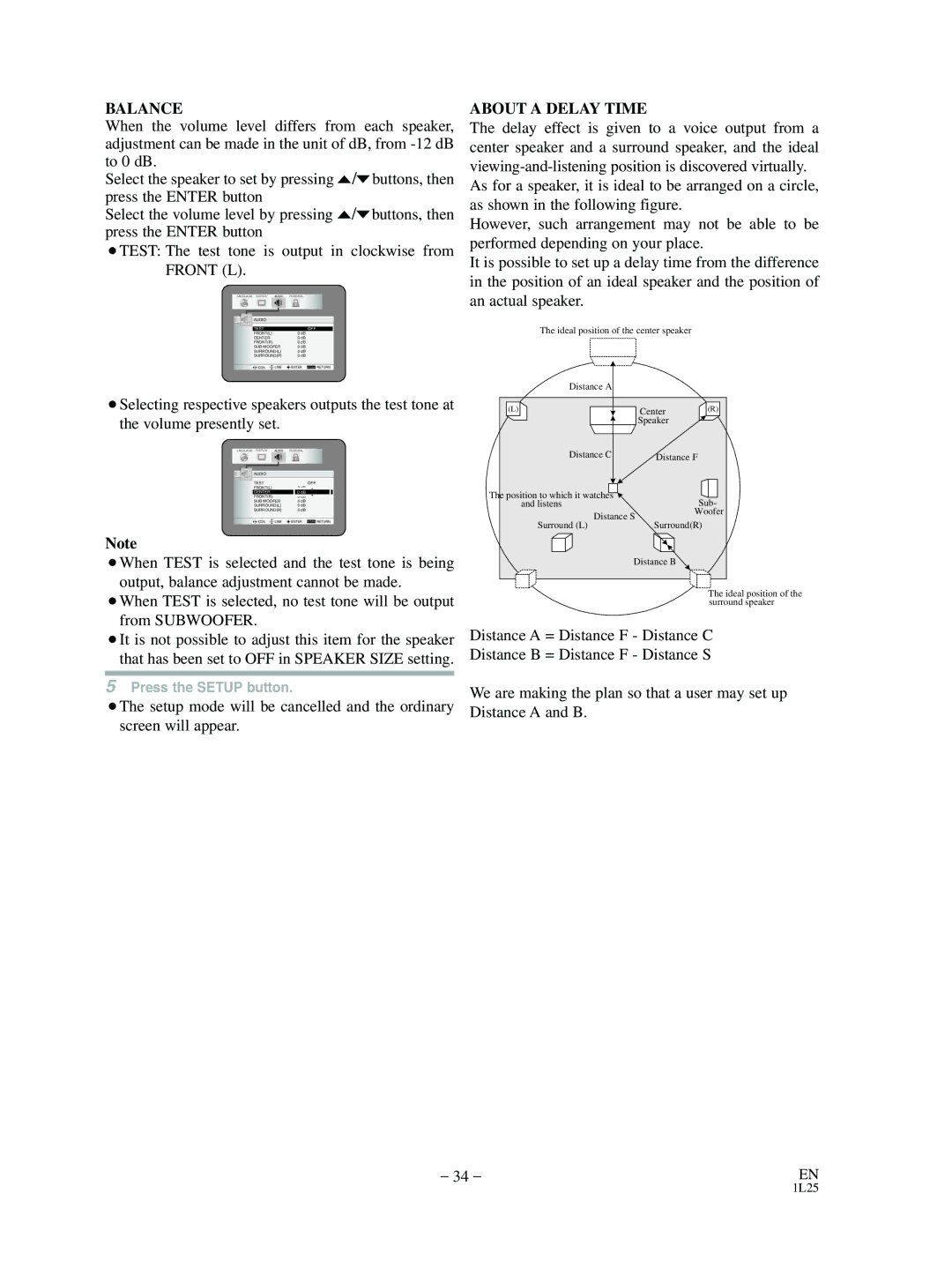 Mitsubishi Electronics DD-8040 manual Balance 