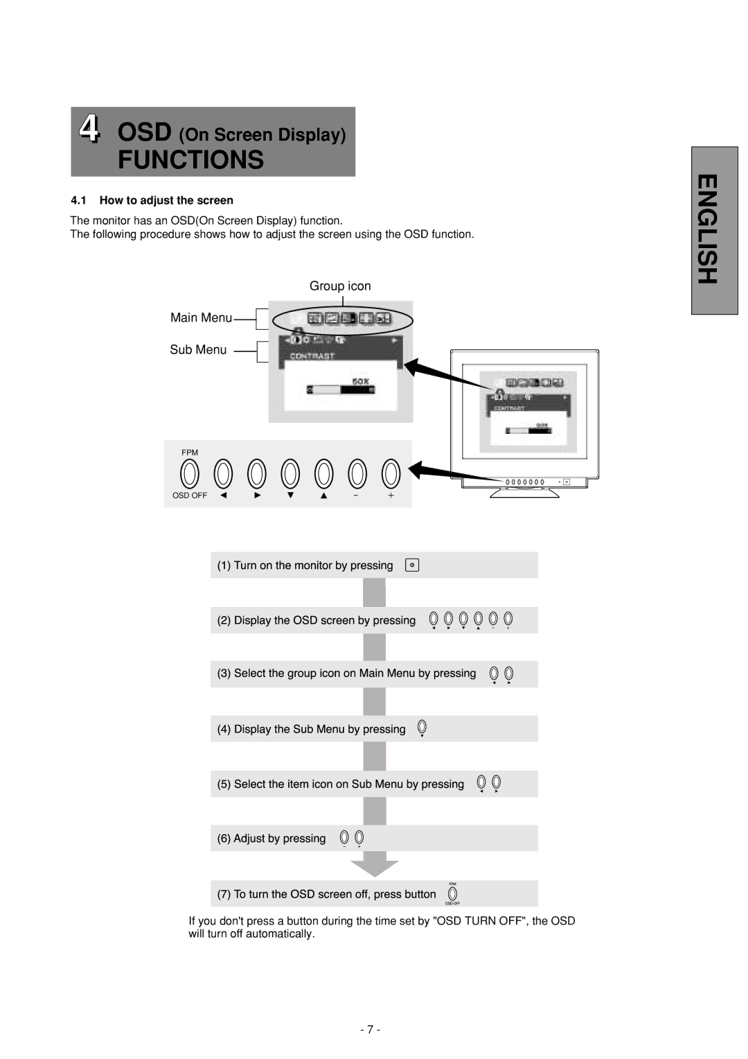 Mitsubishi Electronics Diamond Plus 92 manual Functions, How to adjust the screen 