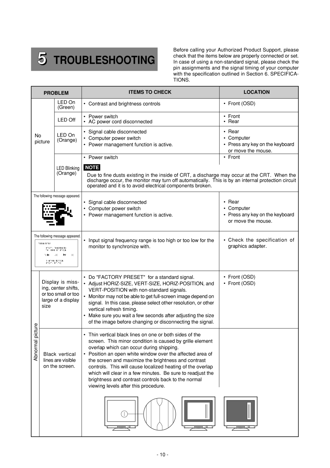 Mitsubishi Electronics Diamond Plus 92 manual LED On Contrast and brightness controls Front OSD, Large of a display 