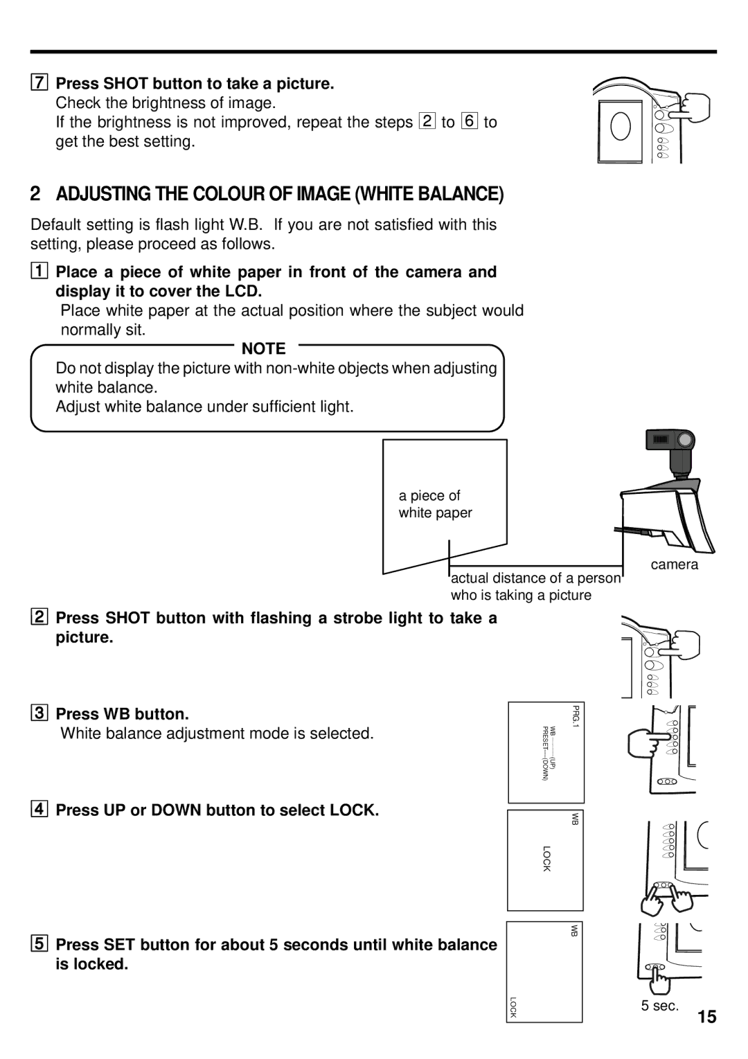 Mitsubishi Electronics DIS710E operation manual Adjusting the Colour of Image White Balance 