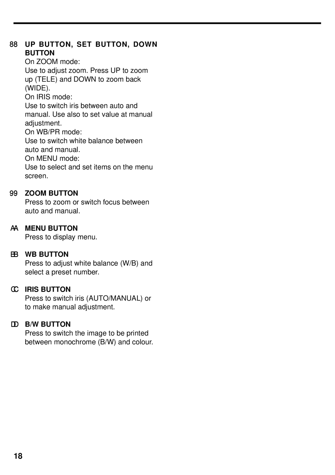 Mitsubishi Electronics DIS710E operation manual Zoom Button 