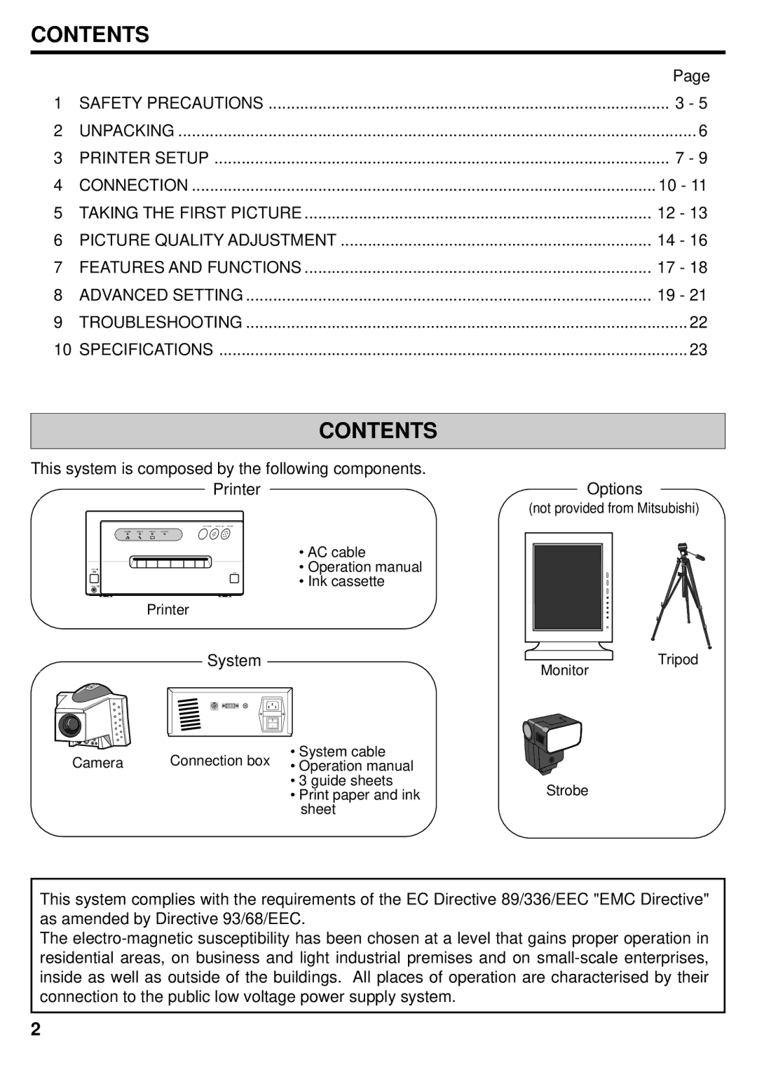 Mitsubishi Electronics DIS710E operation manual Contents 