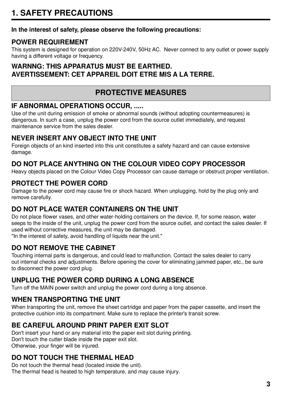 Mitsubishi Electronics DIS710E operation manual Safety Precautions, Protective Measures 