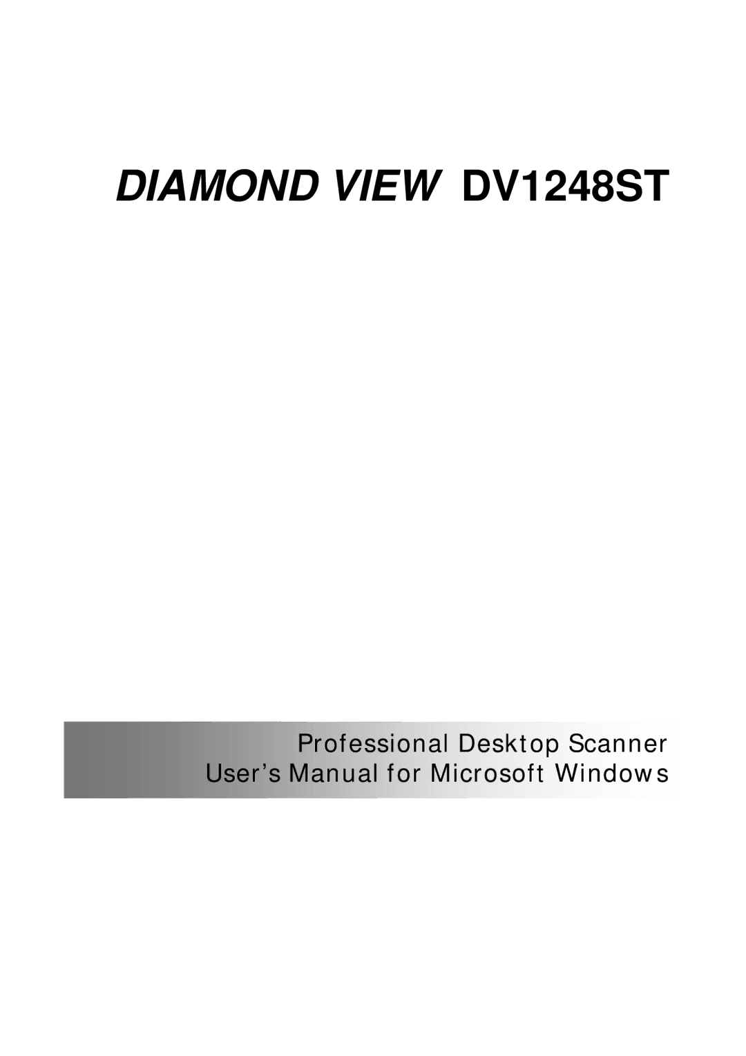 Mitsubishi Electronics user manual Diamond View DV1248ST 