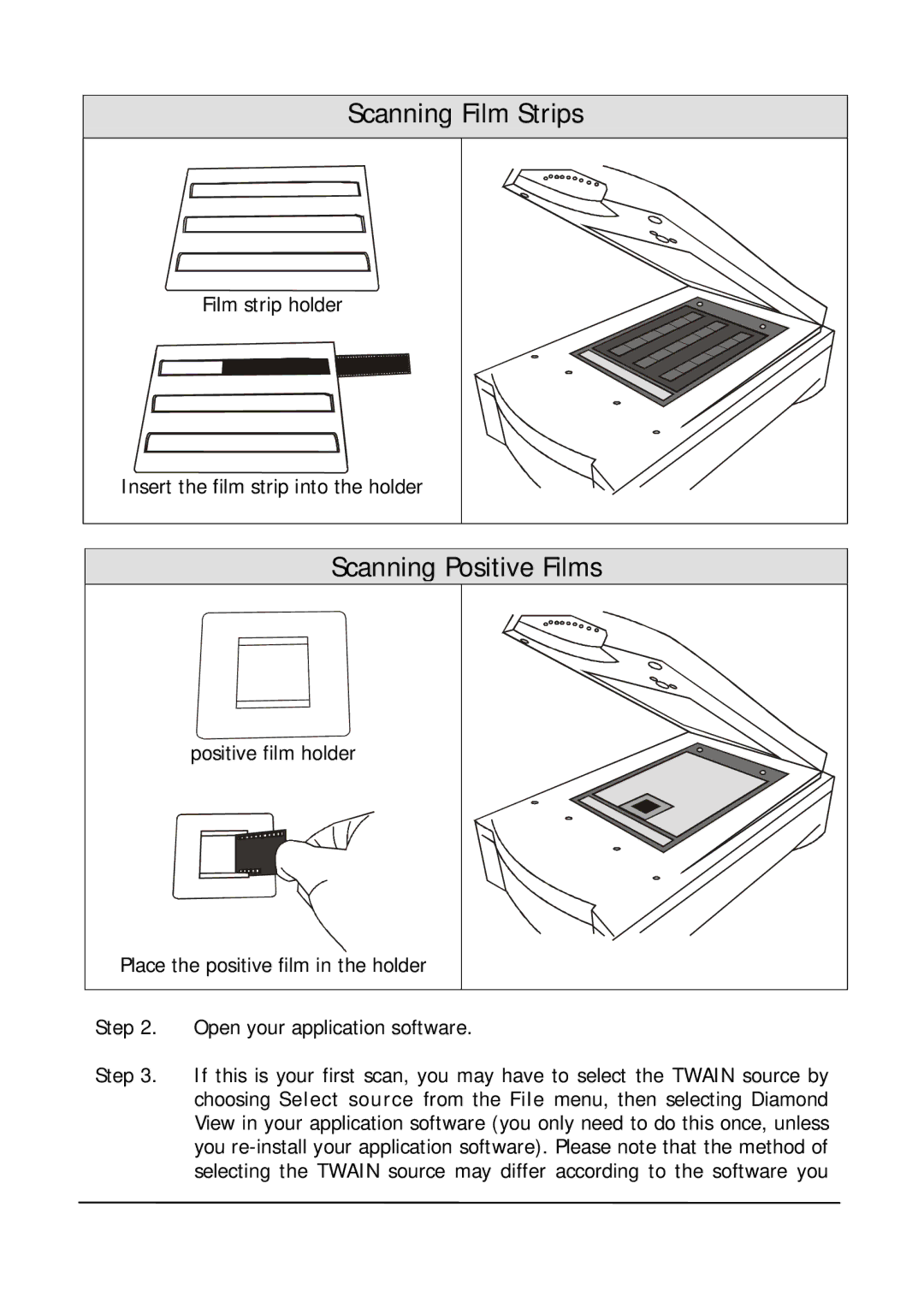 Mitsubishi Electronics DV1248ST user manual Scanning Film Strips, Scanning Positive Films 