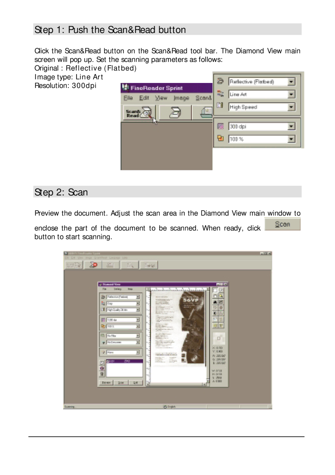 Mitsubishi Electronics DV1248ST user manual Push the Scan&Read button 