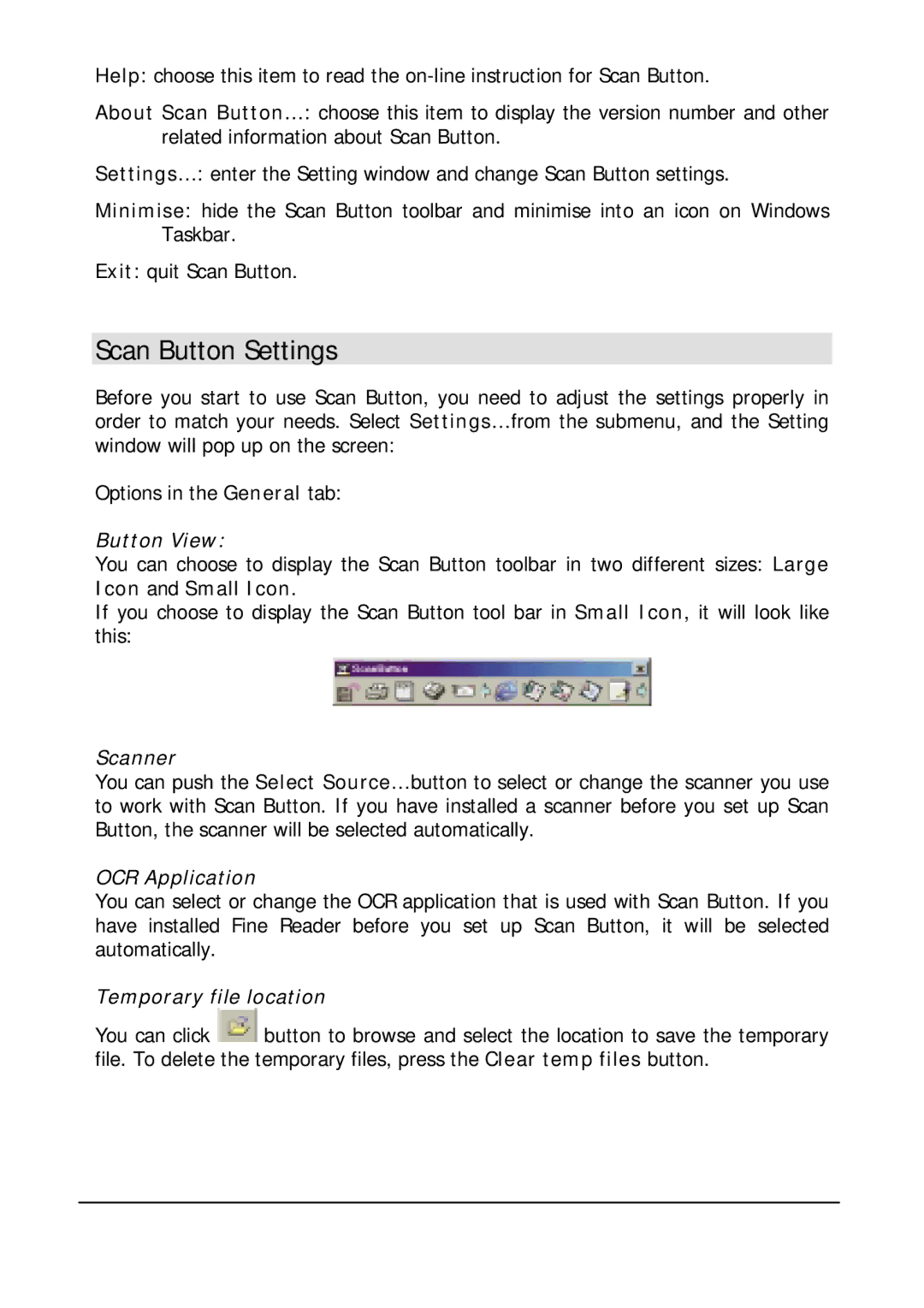 Mitsubishi Electronics DV1248ST user manual Scan Button Settings, Button View 