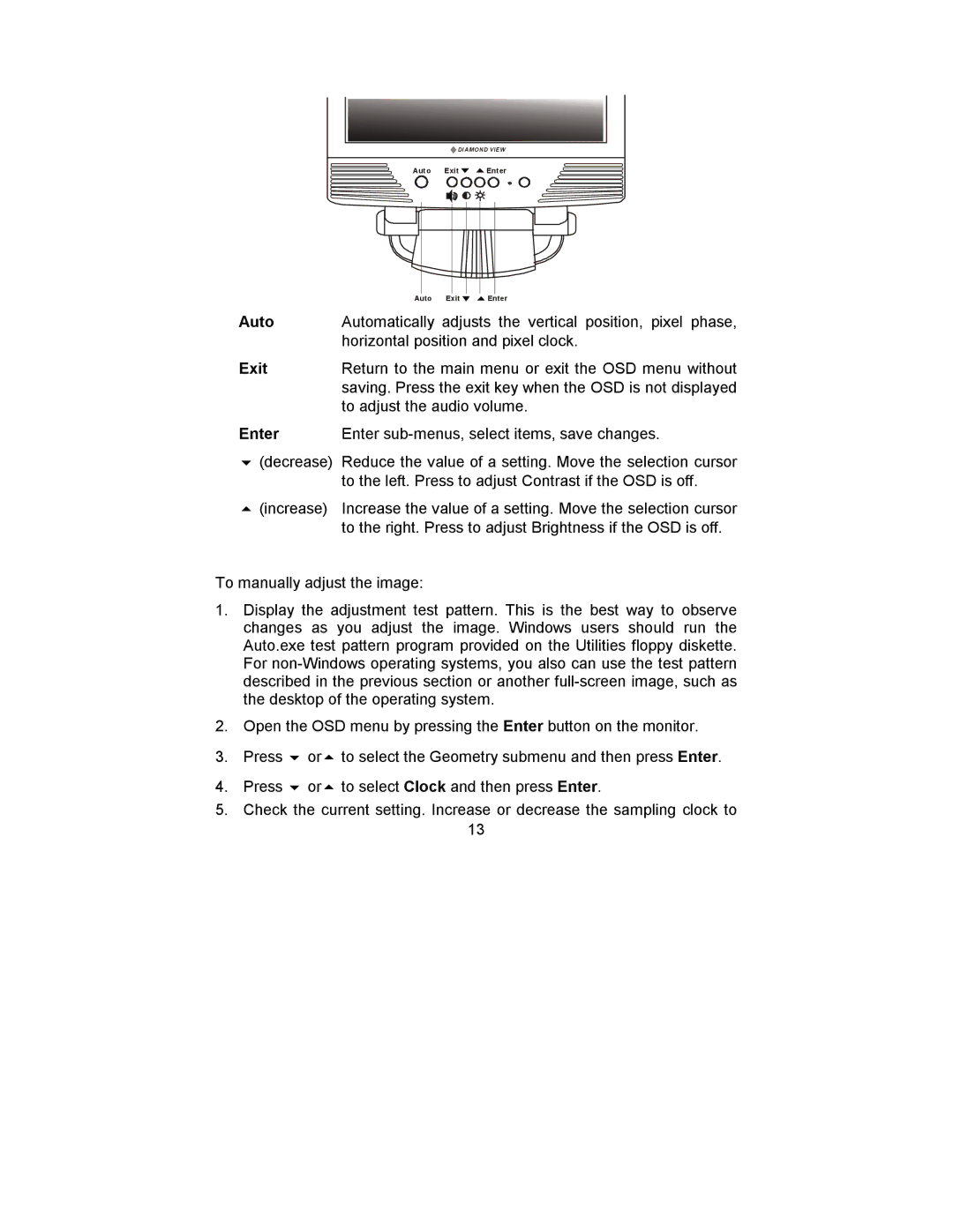 Mitsubishi Electronics DV158 manual Aut o Exit Enter Auto Exit 