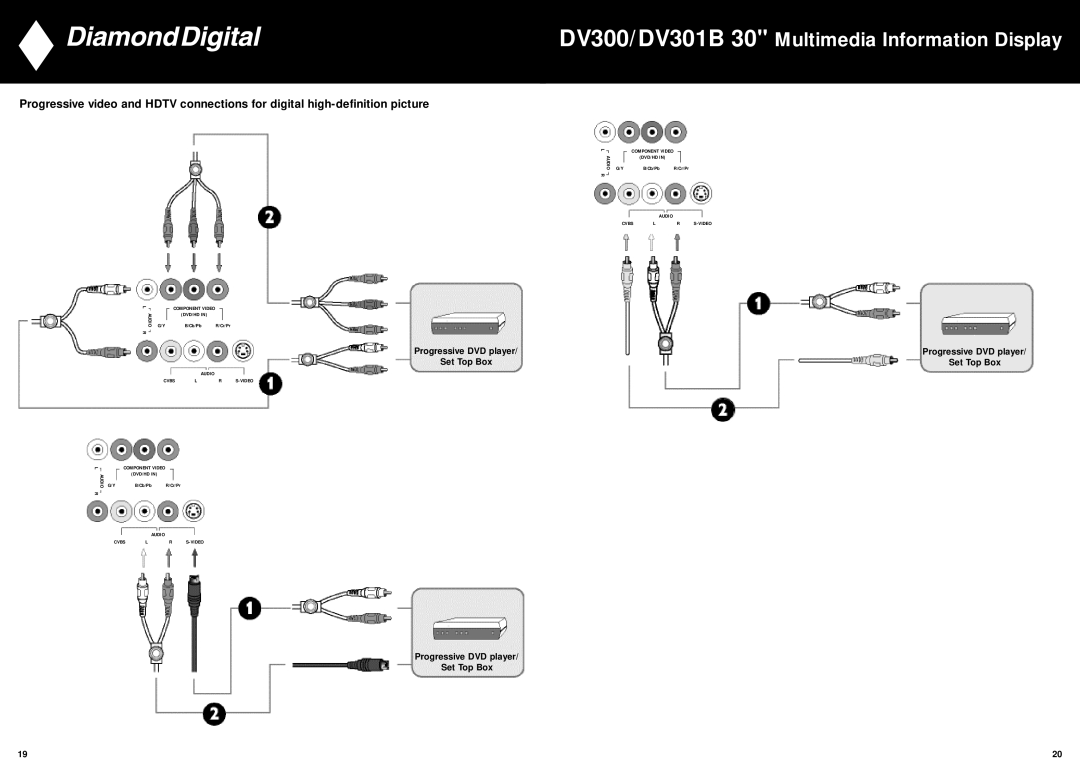 Mitsubishi Electronics DV300, DV301B manual Progressive DVD player Set Top Box 