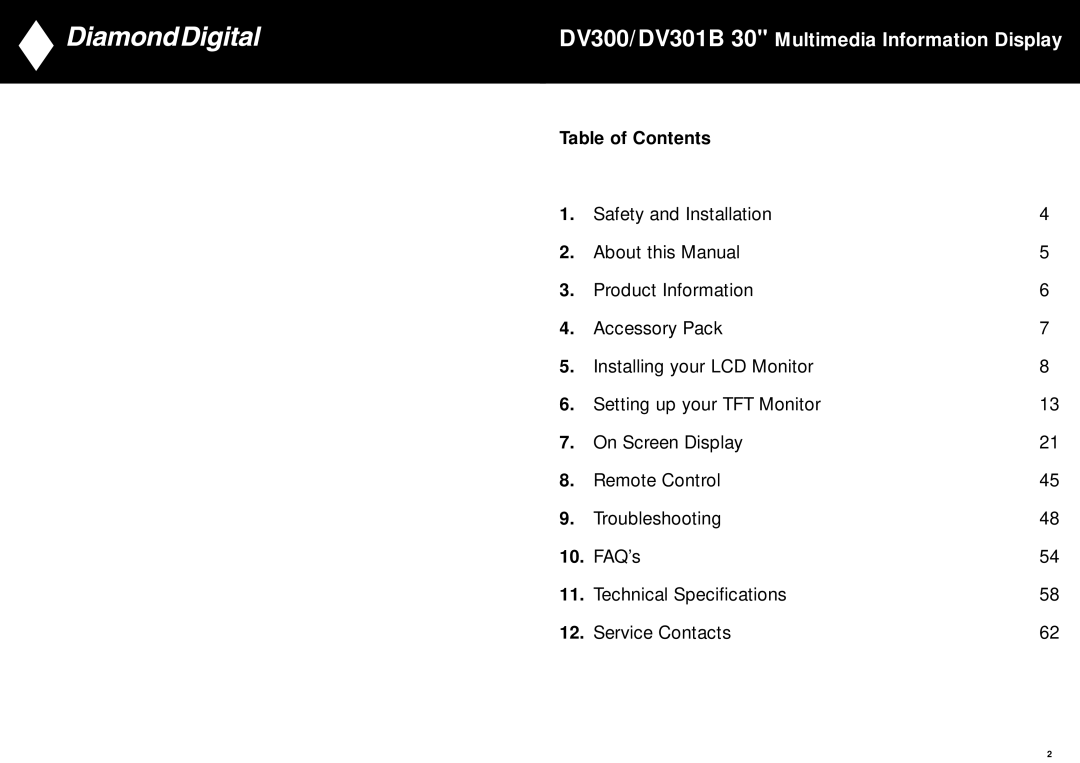 Mitsubishi Electronics manual DV300/DV301B 30 Multimedia Information Display 