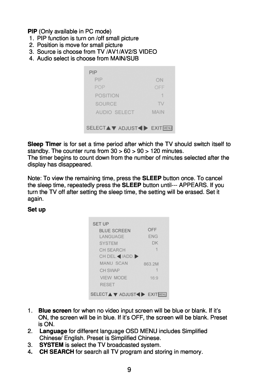 Mitsubishi Electronics DV321 user manual Set up 