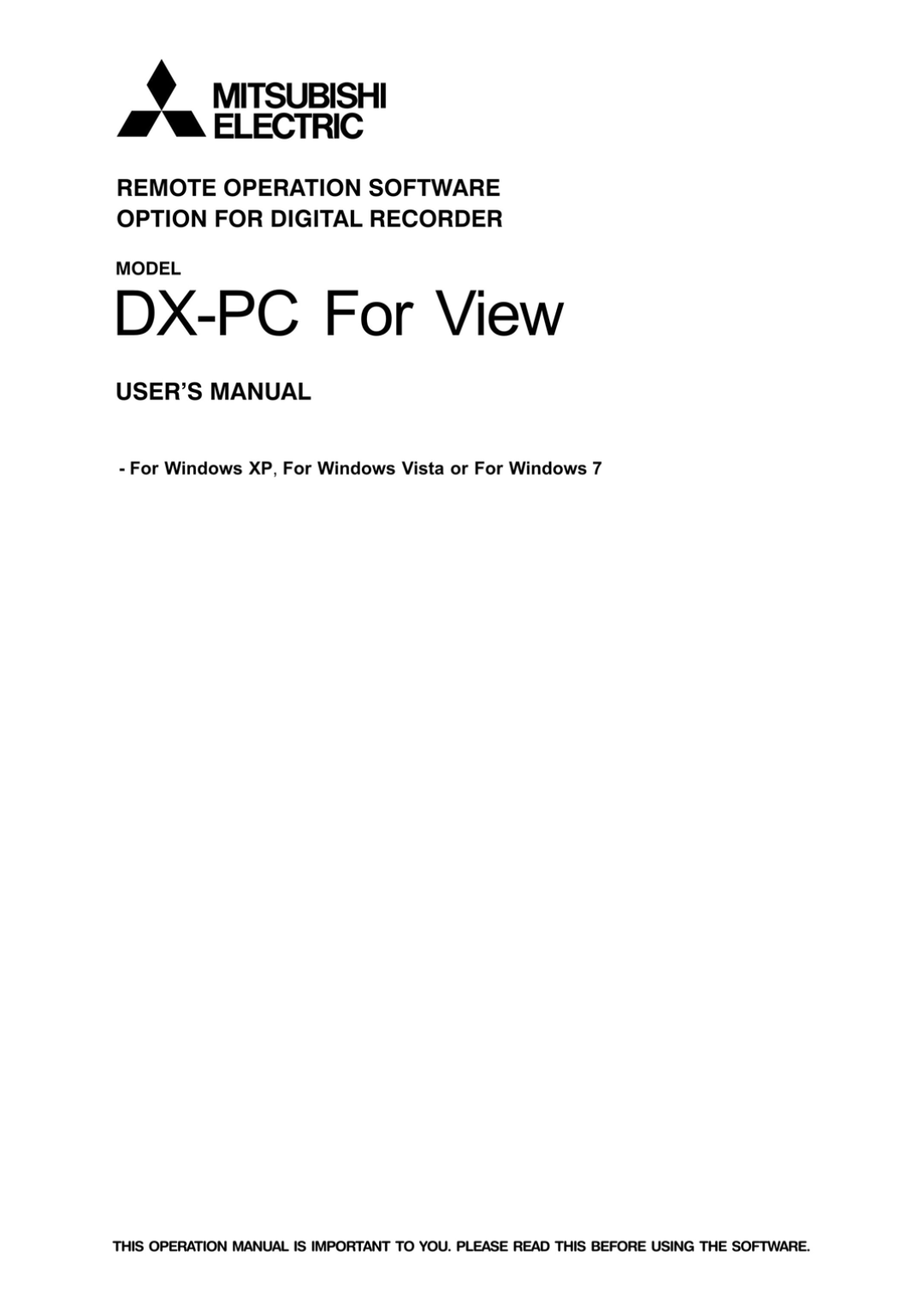 Mitsubishi Electronics DX-PC manual 