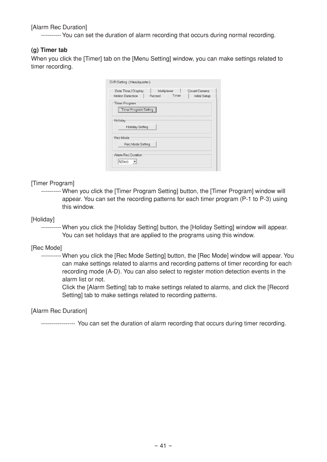 Mitsubishi Electronics DX-PC25EA operation manual Timer tab 