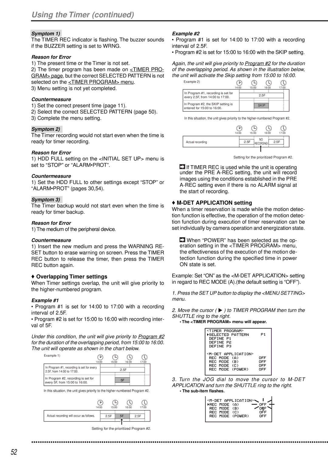 Mitsubishi Electronics DX-TL1600EM Using the Timer, Medium of the peripheral device, Overlapping Timer settings 