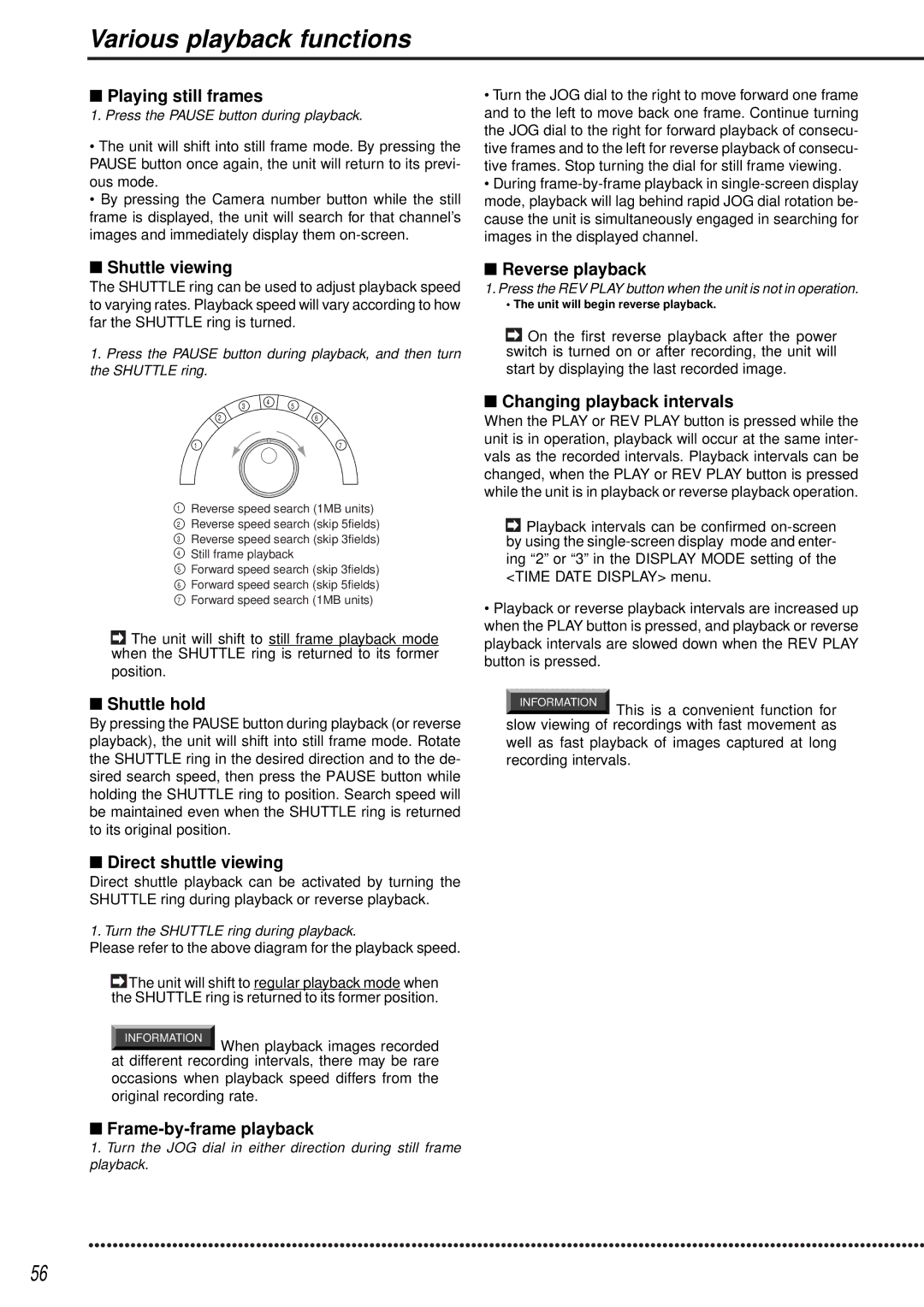 Mitsubishi Electronics DX-TL1600EM operation manual Various playback functions 