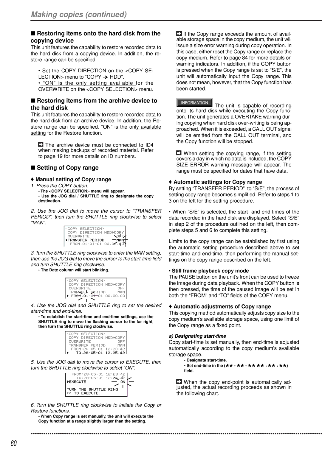 Mitsubishi Electronics DX-TL1600EM Making copies, Restoring items onto the hard disk from the copying device 