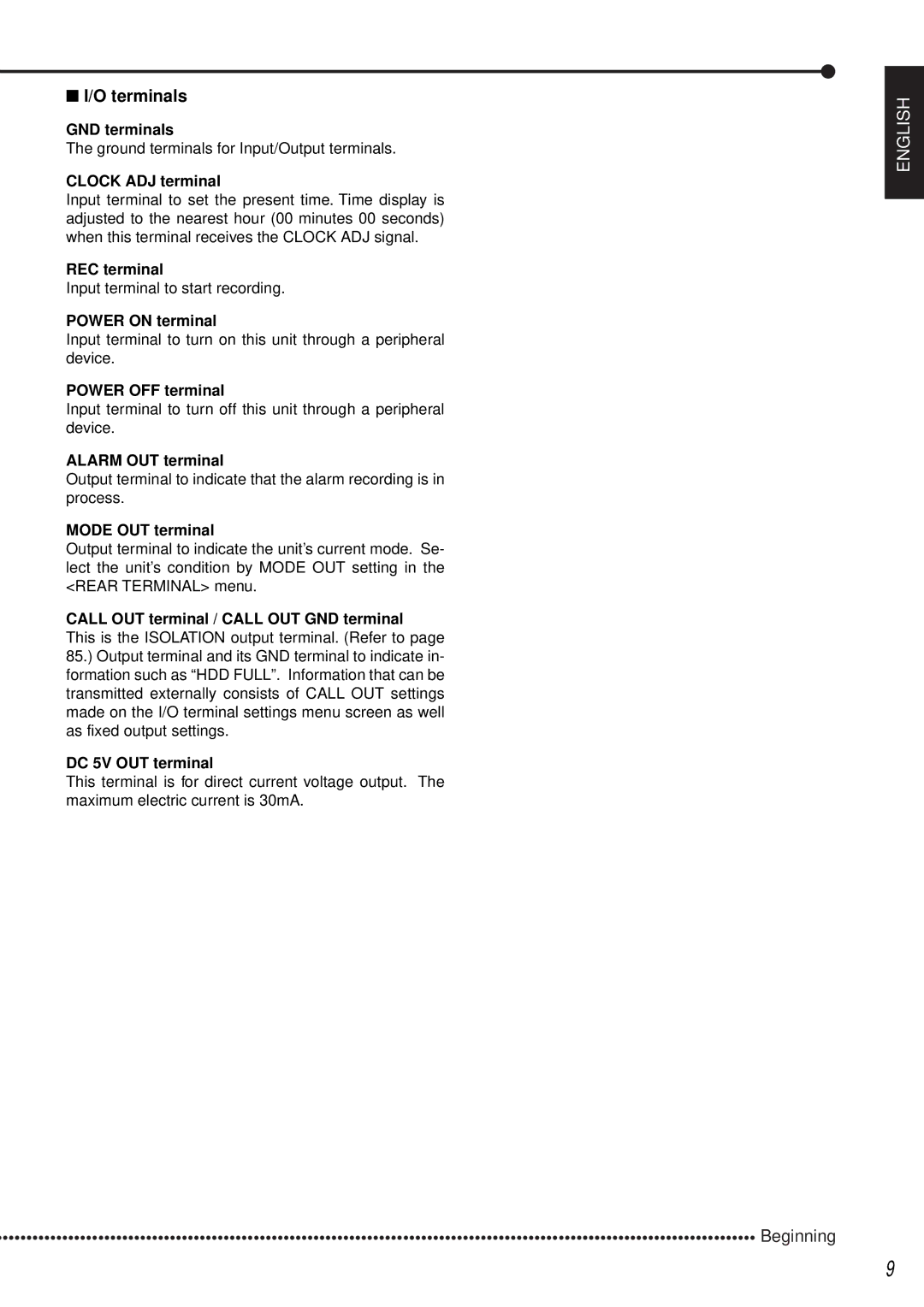 Mitsubishi Electronics DX-TL1600EM operation manual Terminals 