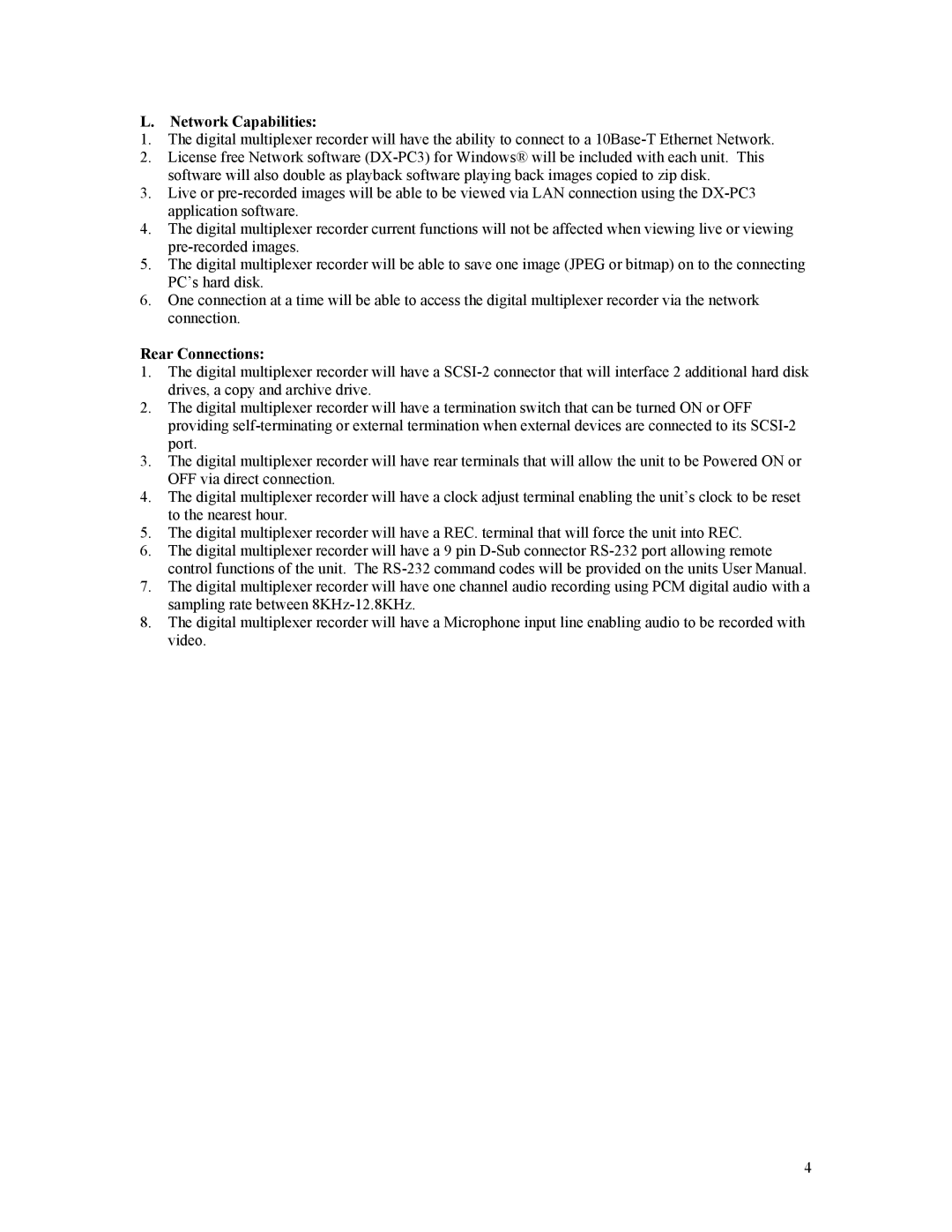 Mitsubishi Electronics DX-TL1600U specifications Network Capabilities, Rear Connections 