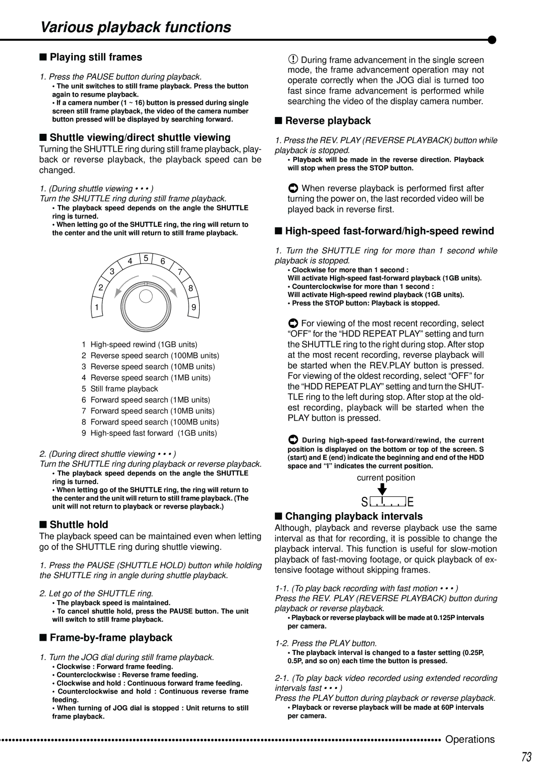 Mitsubishi Electronics DX-TL2500U operation manual Various playback functions 