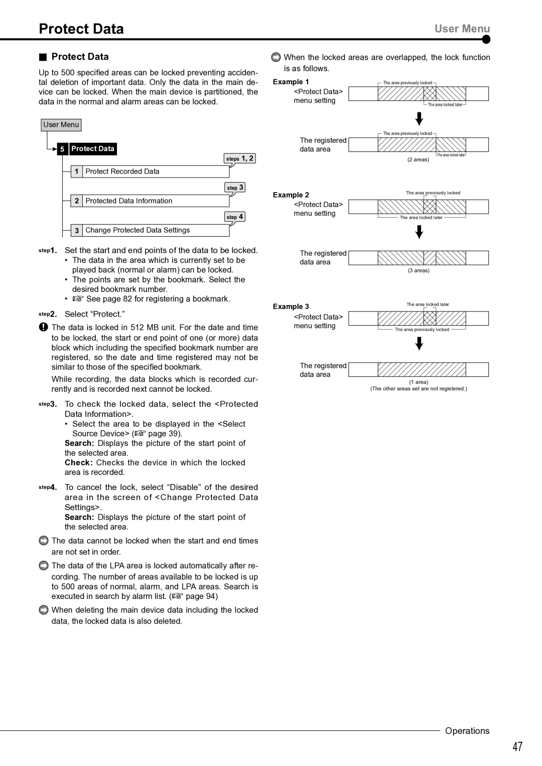 Mitsubishi Electronics DX-TL4516U instruction manual Protect Data, Example 