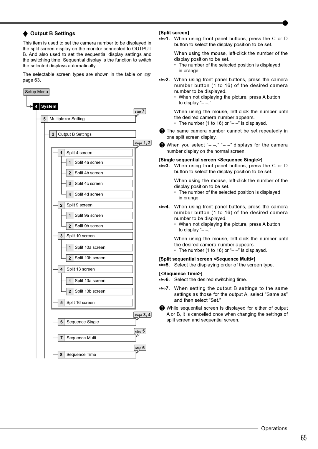 Mitsubishi Electronics DX-TL4516U instruction manual Output B Settings 