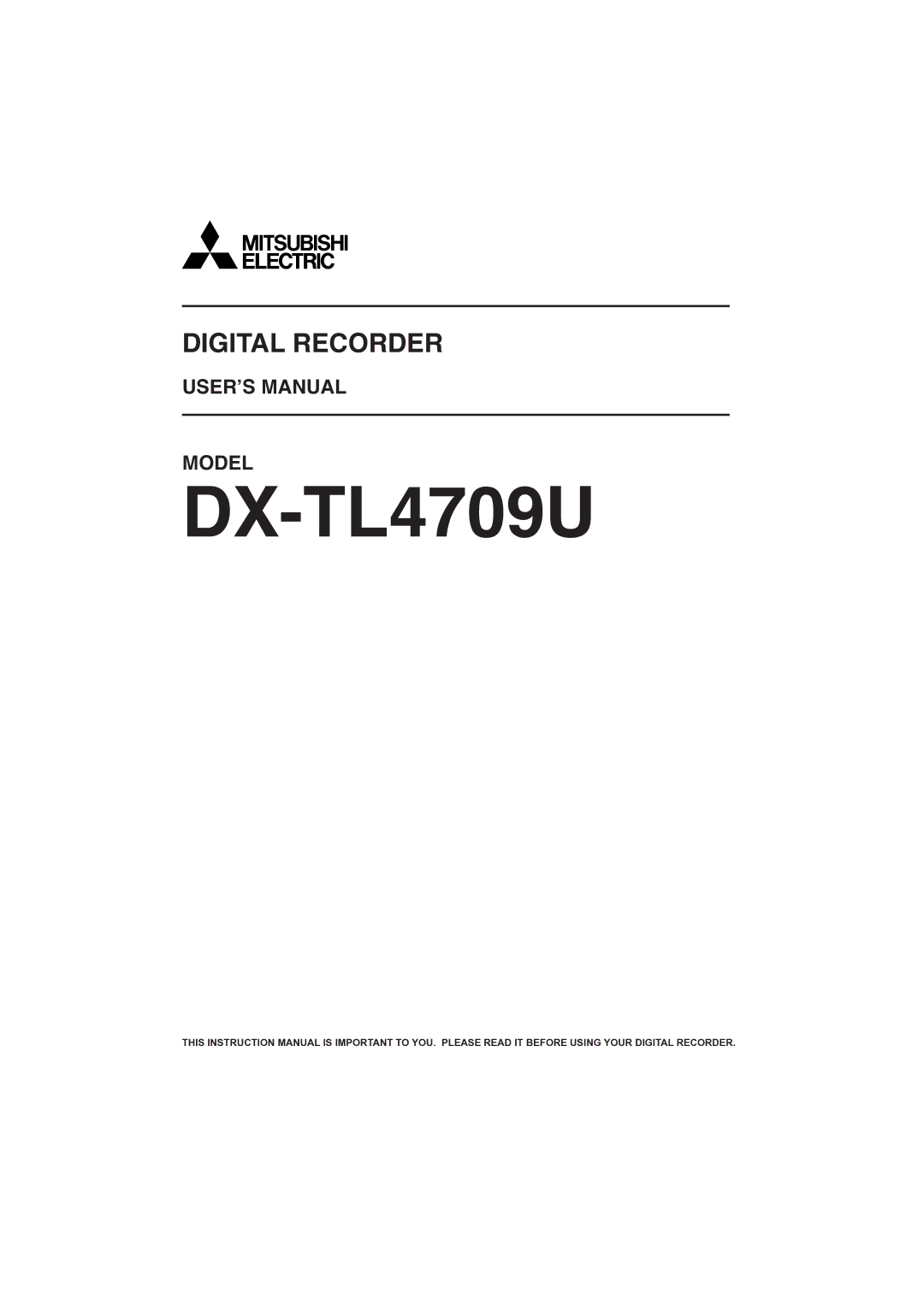 Mitsubishi Electronics DX-TL4709U instruction manual 