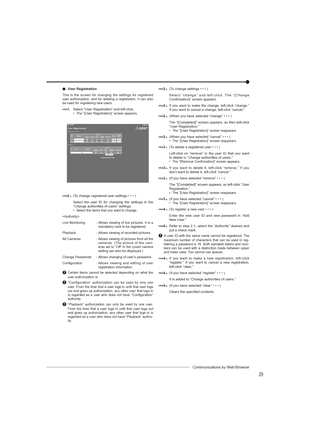 Mitsubishi Electronics DX-TL4709U instruction manual User Registration 