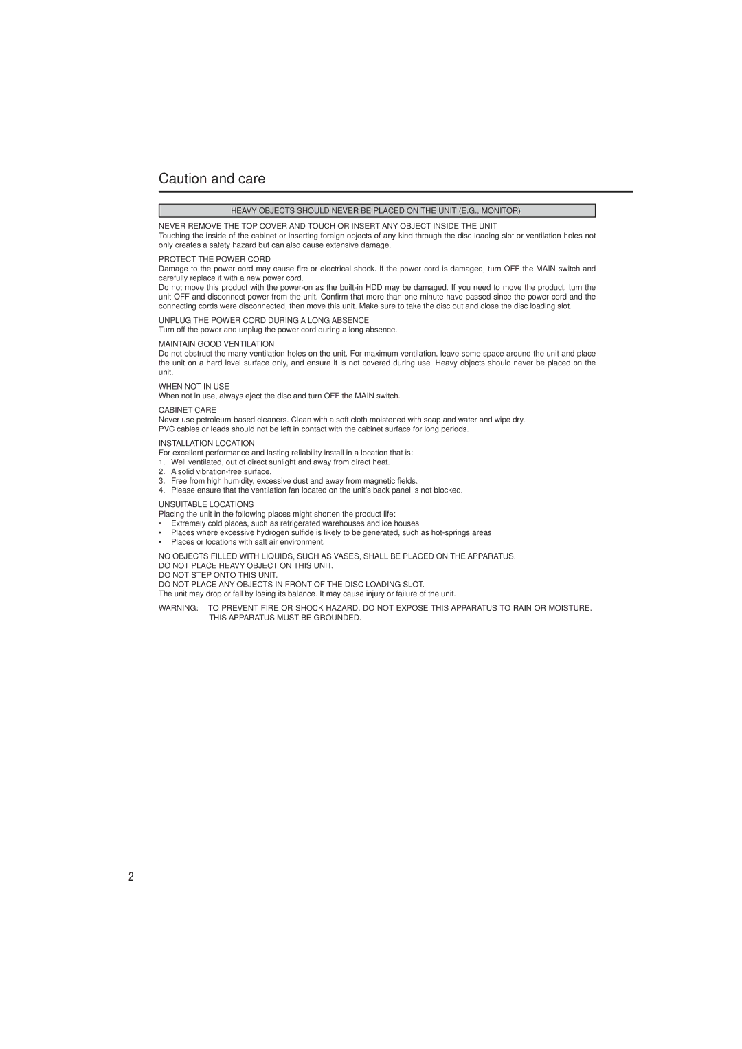 Mitsubishi Electronics DX-TL4709U instruction manual Unplug the Power Cord During a Long Absence 