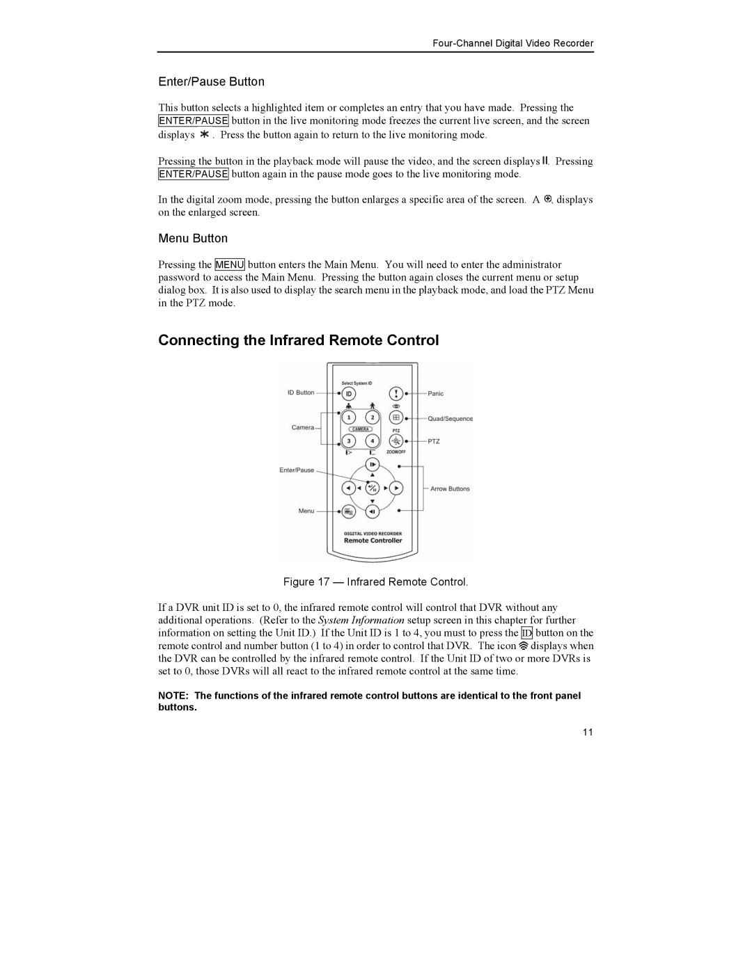 Mitsubishi Electronics DX-TL4U manual Connecting the Infrared Remote Control 