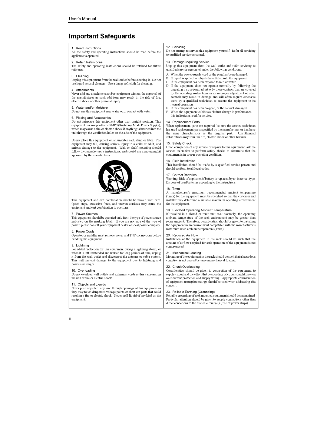 Mitsubishi Electronics DX-TL4U manual Important Safeguards, Cleaning 