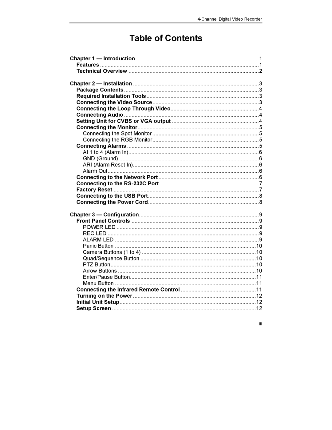 Mitsubishi Electronics DX-TL4U manual Table of Contents 