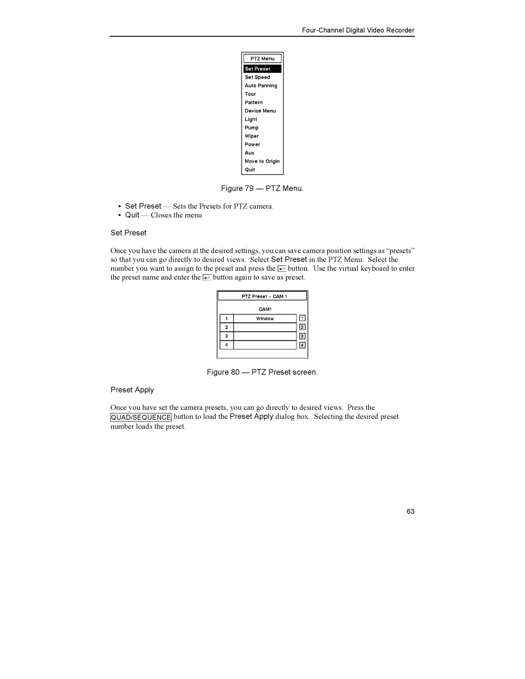 Mitsubishi Electronics DX-TL4U manual PTZ Menu 