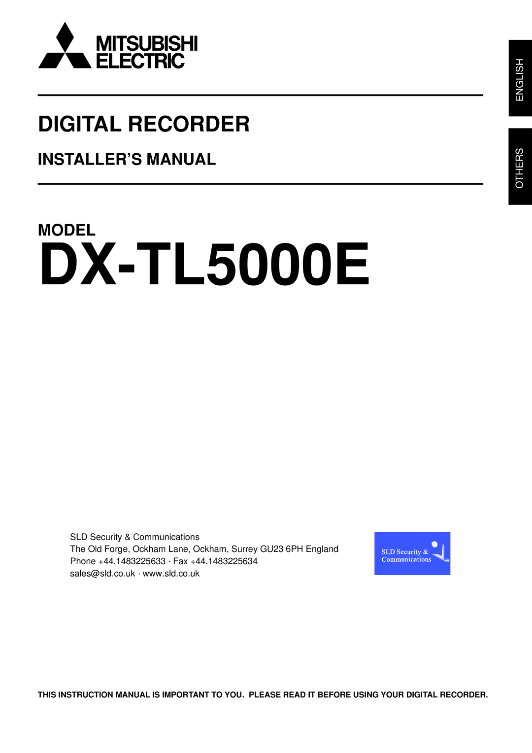 Mitsubishi Electronics DX-TL5000E instruction manual 