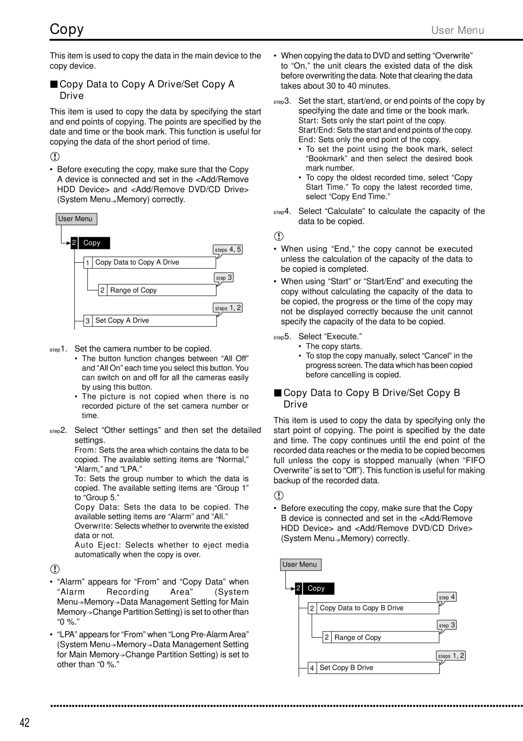 Mitsubishi Electronics DX-TL5000E instruction manual Copy Data to Copy a Drive/Set Copy a Drive 