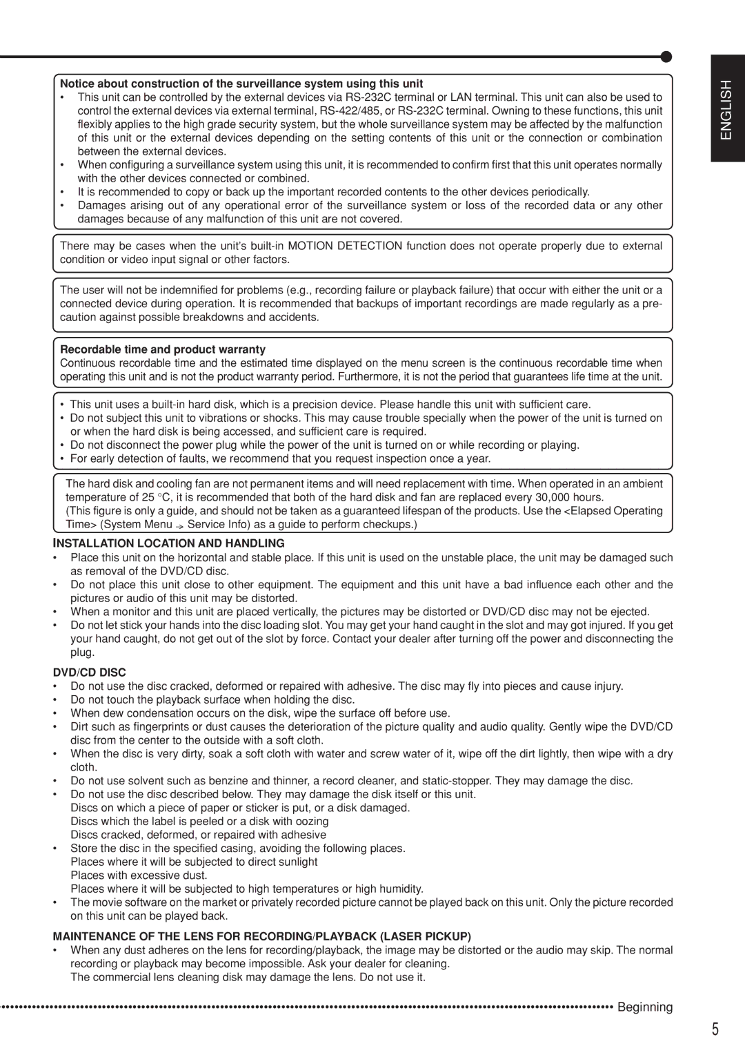 Mitsubishi Electronics DX-TL5000E instruction manual Installation Location and Handling 