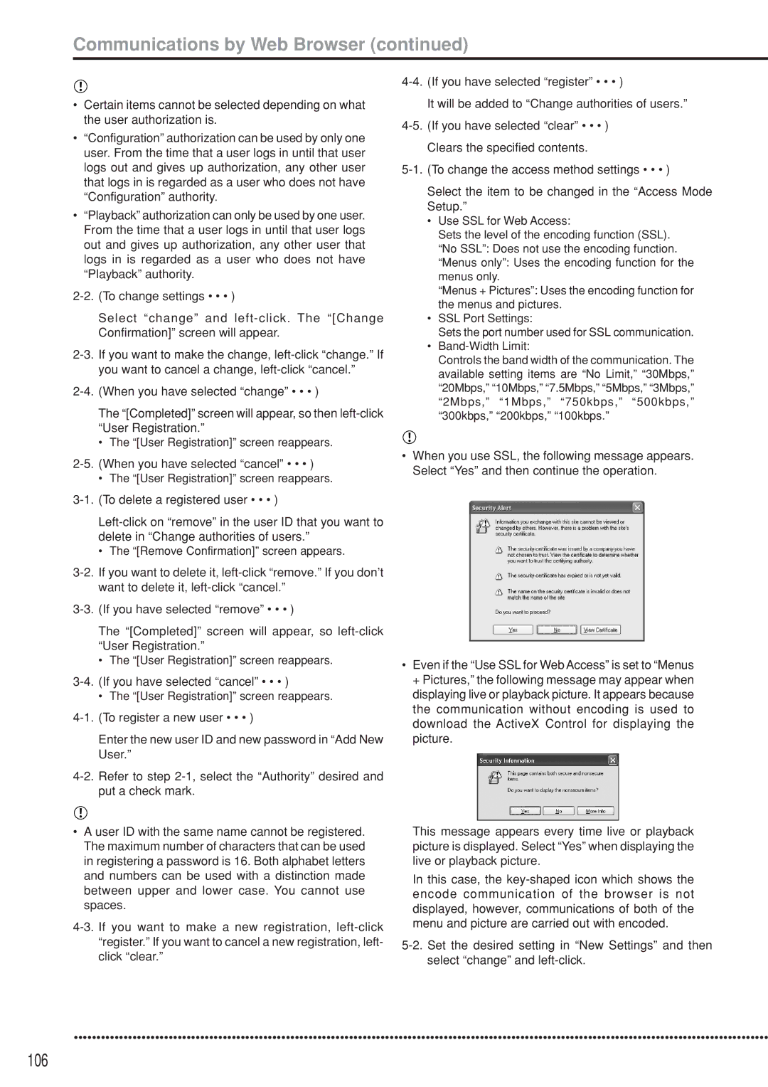 Mitsubishi Electronics DX-TL5000U instruction manual 106, When you have selected cancel, If you have selected cancel 