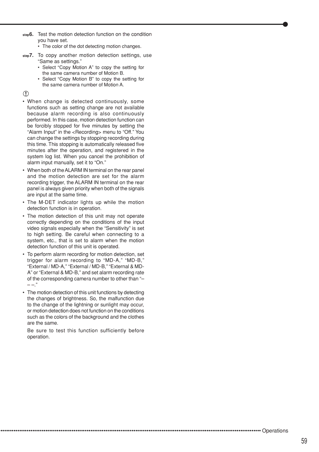 Mitsubishi Electronics DX-TL5000U instruction manual Color of the dot detecting motion changes 