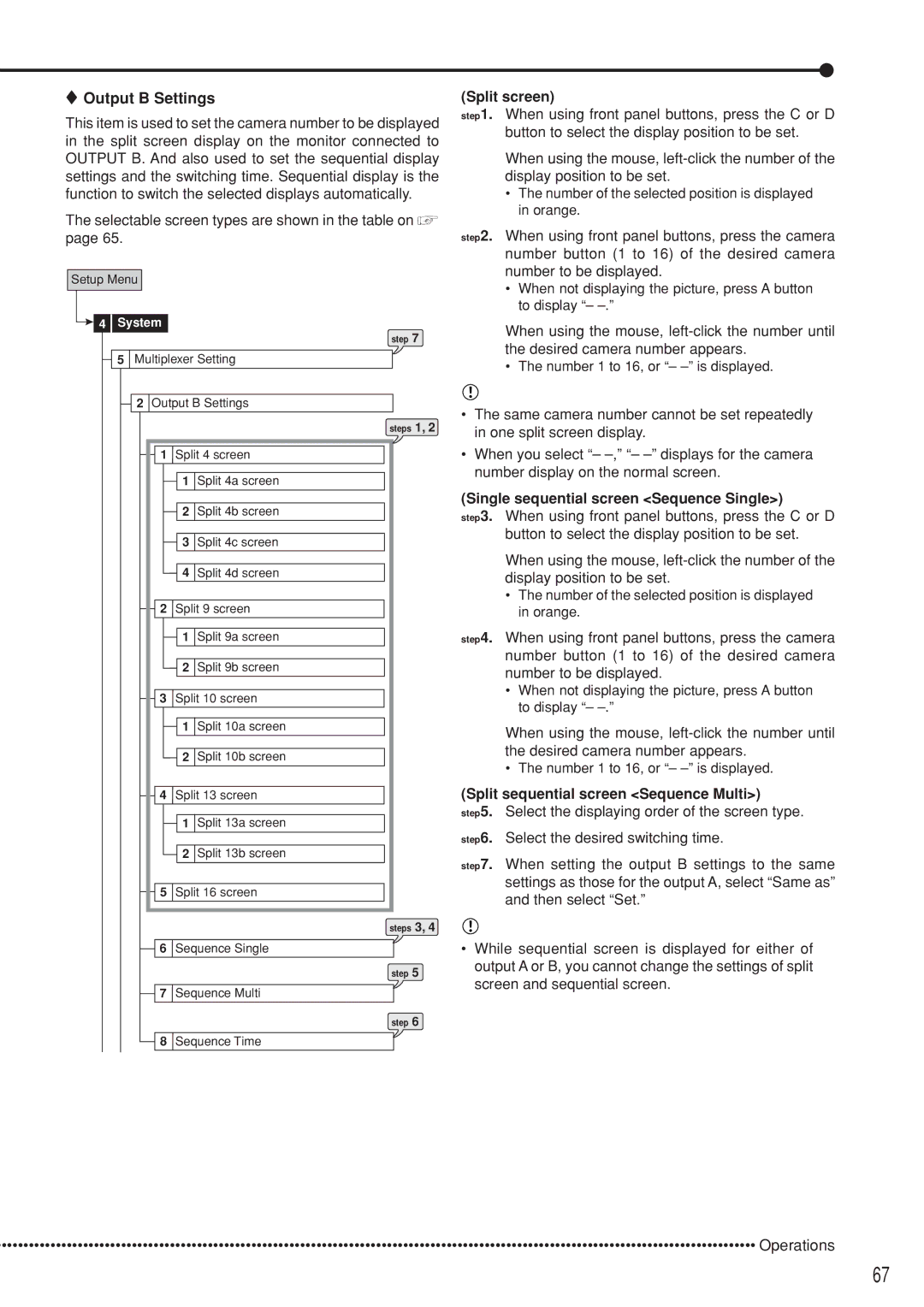 Mitsubishi Electronics DX-TL5000U instruction manual Output B Settings 