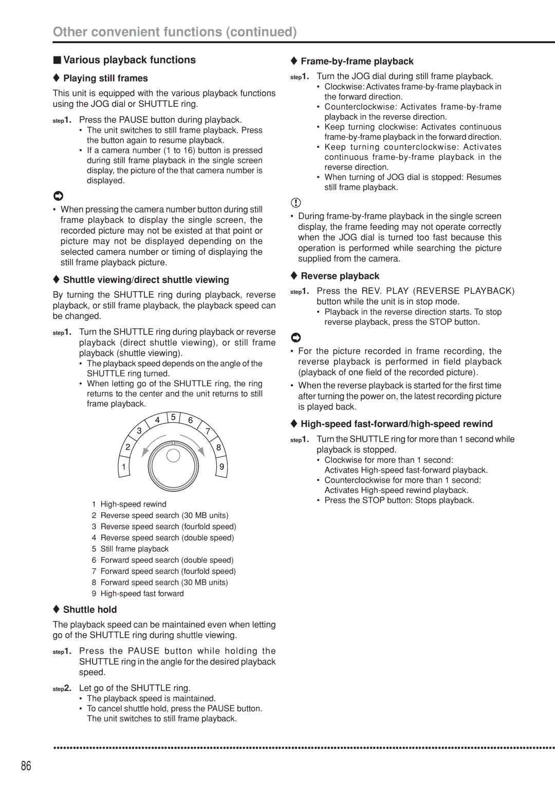 Mitsubishi Electronics DX-TL5000U instruction manual Various playback functions 