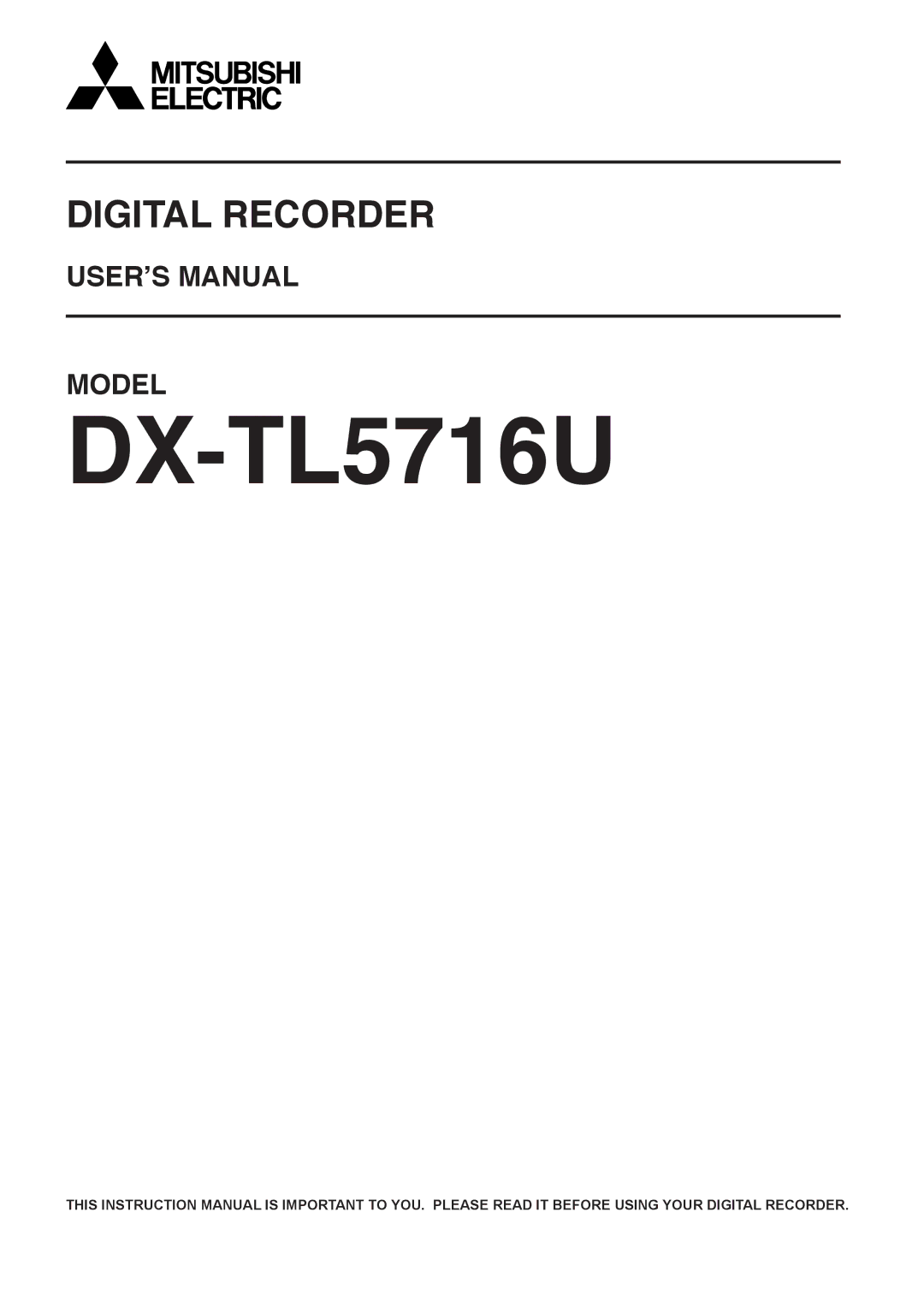Mitsubishi Electronics DX-TL5716U instruction manual 