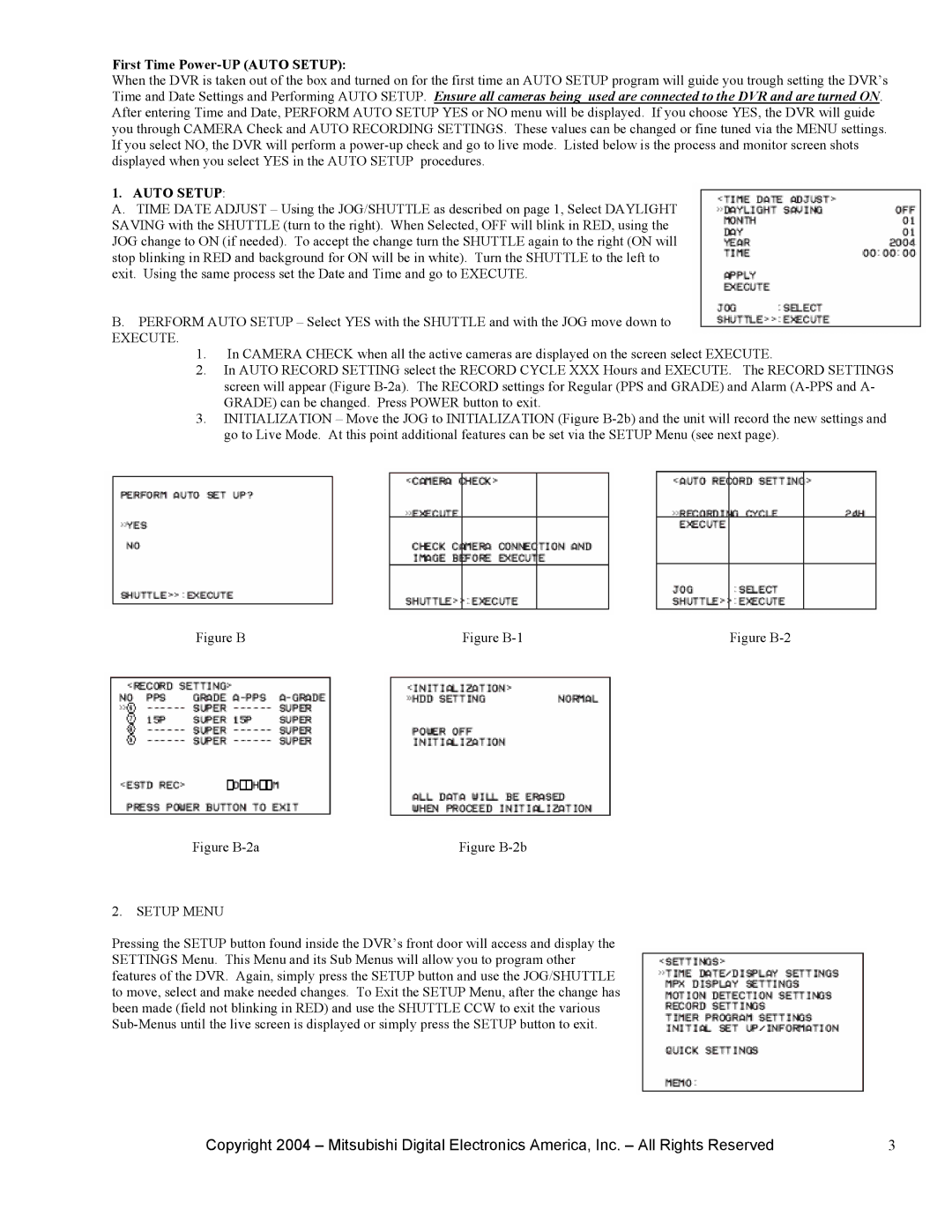 Mitsubishi Electronics DX-TL910U setup guide Auto Setup 