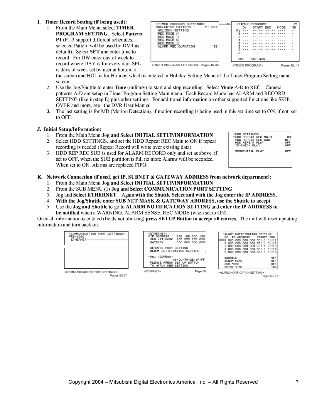 Mitsubishi Electronics DX-TL910U setup guide Timer Record Setting if being used 