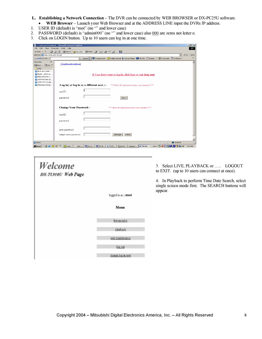 Mitsubishi Electronics DX-TL910U setup guide 